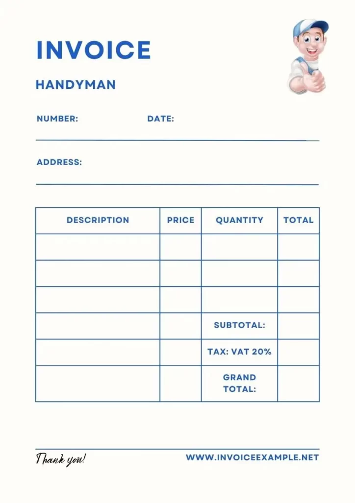 Handyman Invoice Template 04