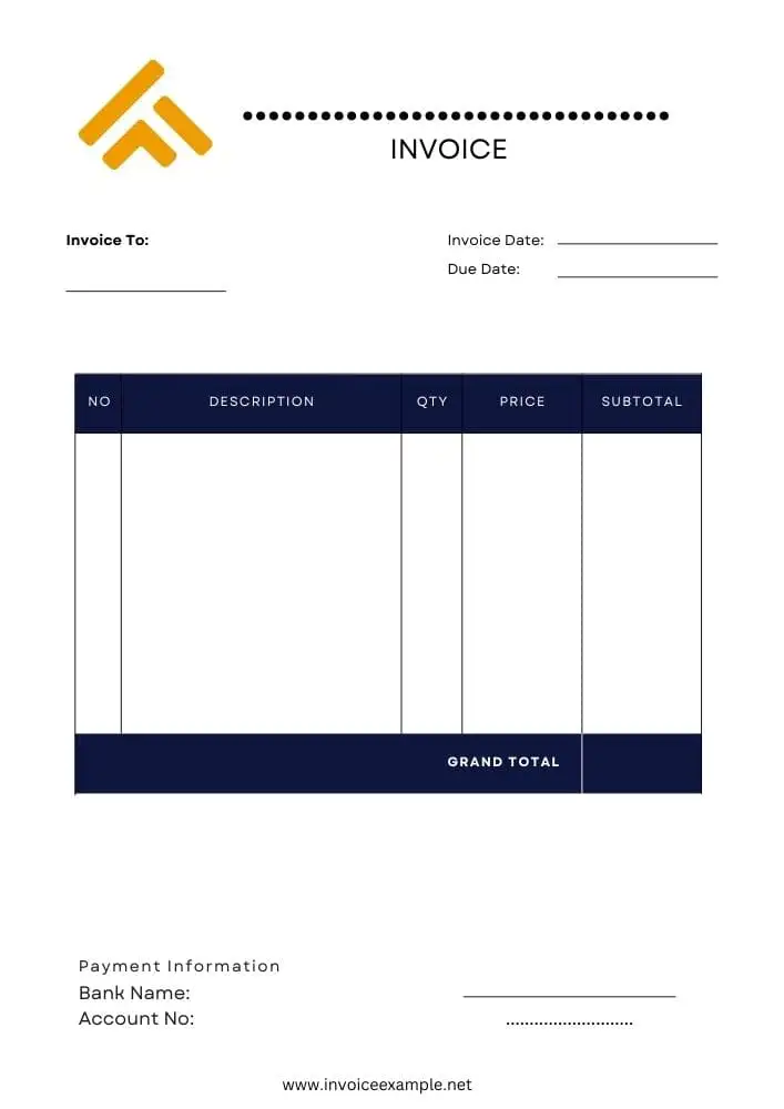 Free Blank Printable Invoice Template 01