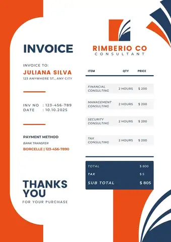 Free Consultant Invoice Template Excel 02