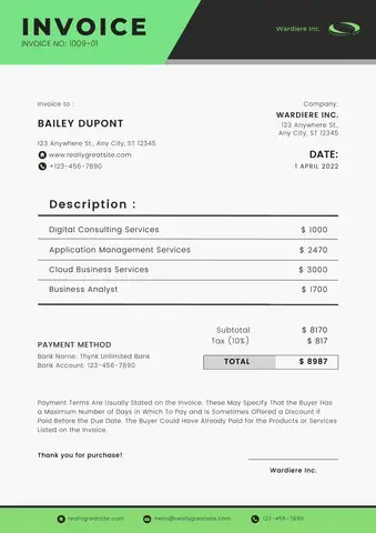 Free Consultant Invoice Template Excel 05