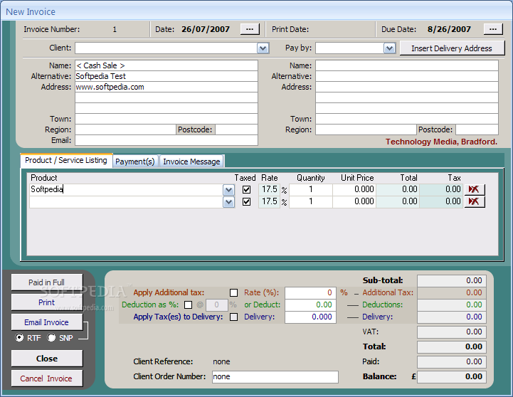 Access Invoice Template Invoice Example