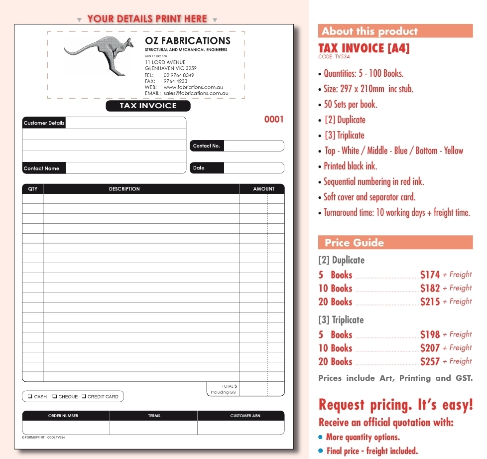 Australian Tax Invoice Template Word Invoice Example