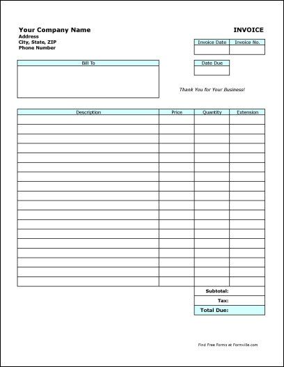 Free Blank Invoice Template for Microsoft Word Free Blank Invoice Template for Microsoft Word