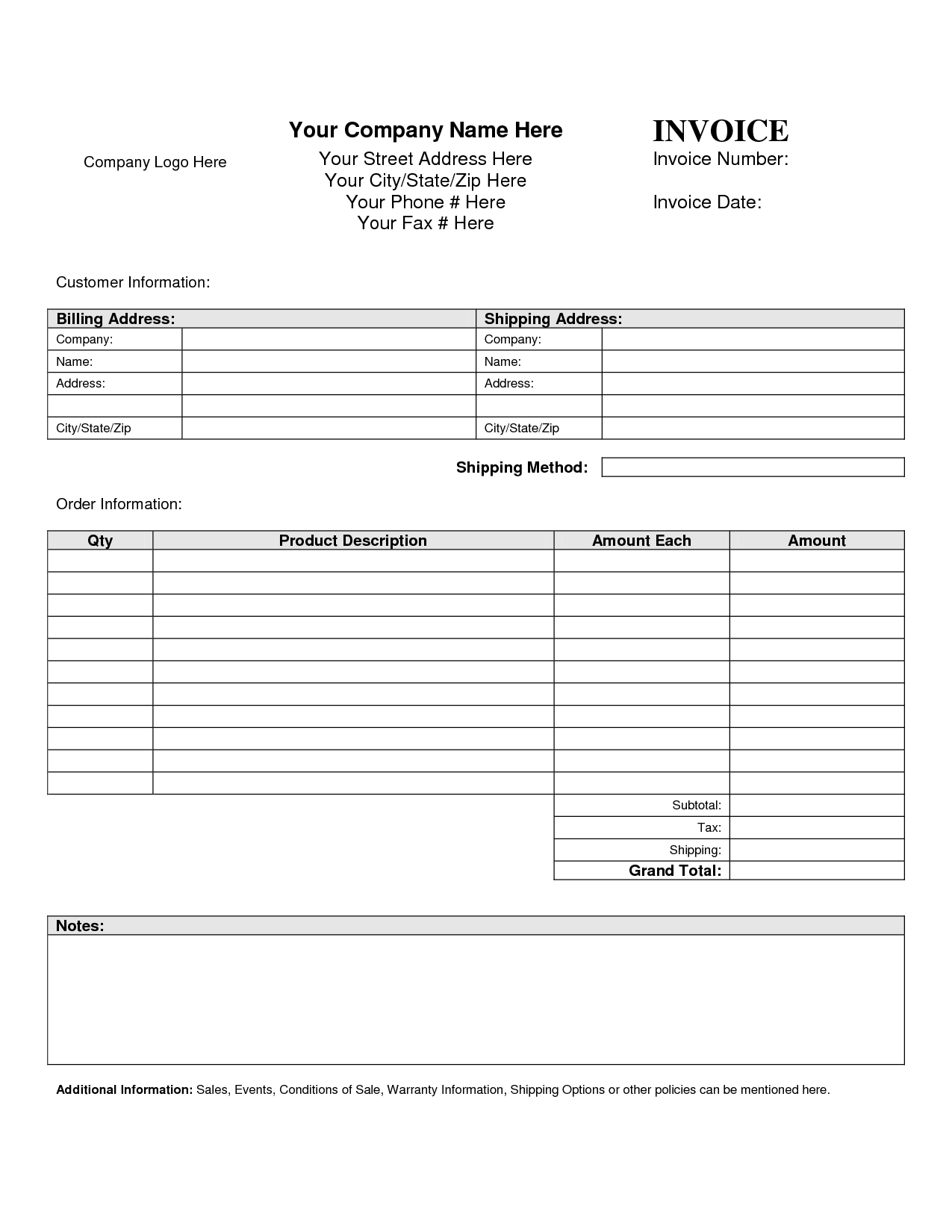 Free Microsoft Word Invoice Template For Mac For Free Invoice Template Word Mac