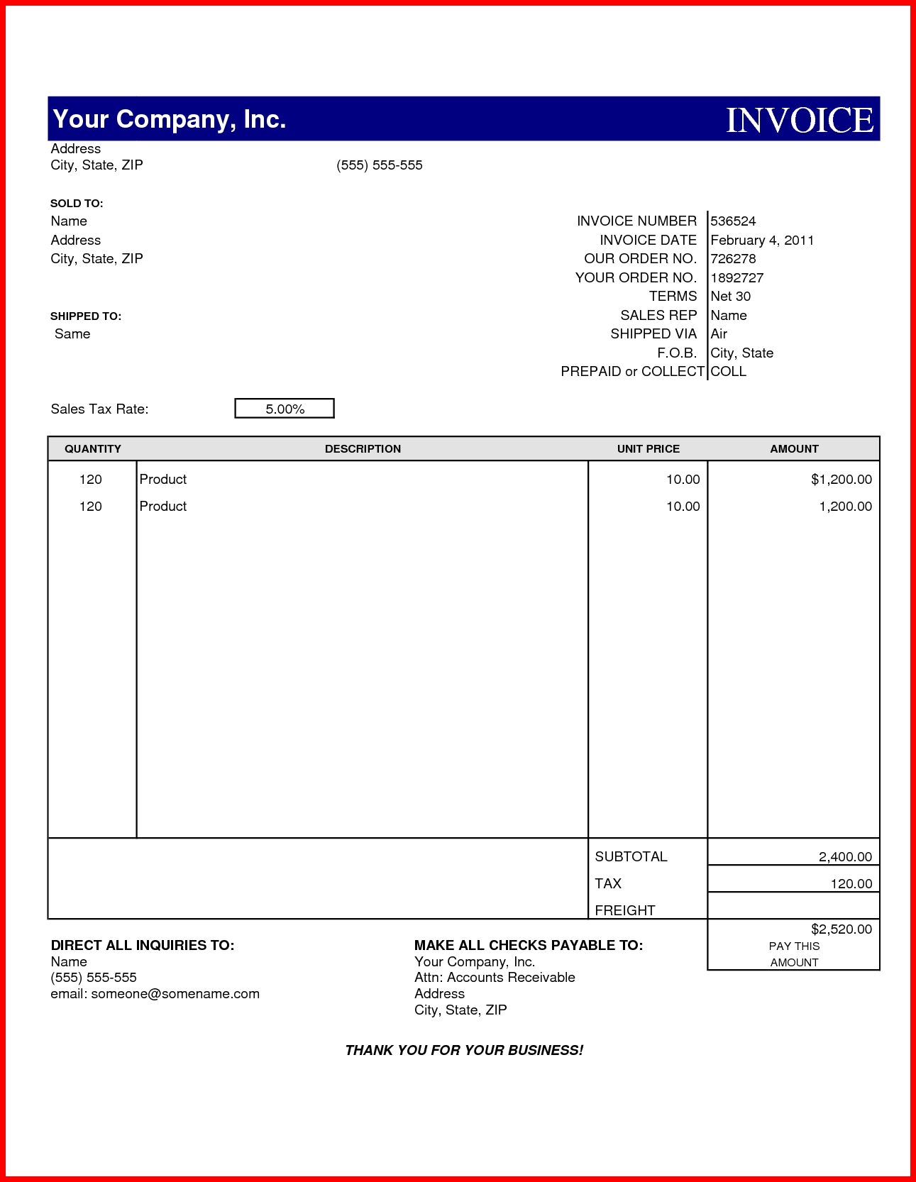 9 Cash Invoice Template Excel Excel Templates Images