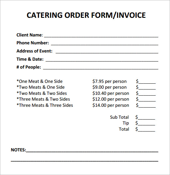 Catering Invoice Sample 10+ Documents In PDF