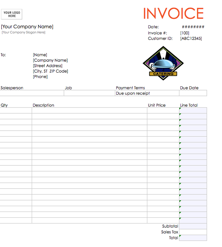 The Catering Invoice Template 1 can help you make a professional 