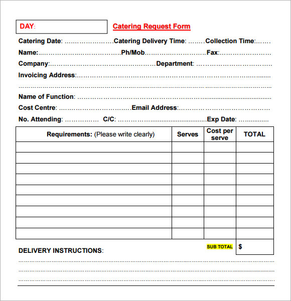 Catering Invoice Sample 10+ Documents In PDF