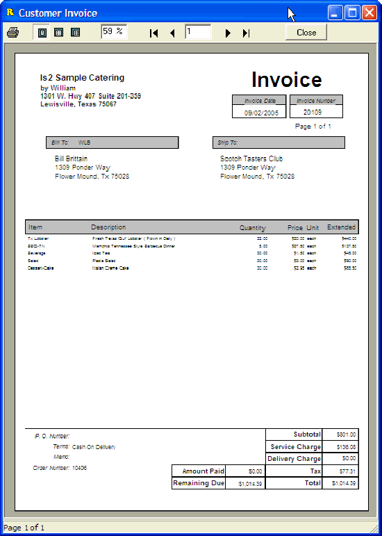 Catering Invoice Template ⋆ Invoice Template