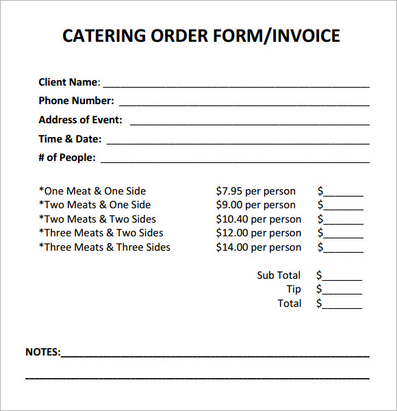  Catering Invoice Template Word Invoice Example