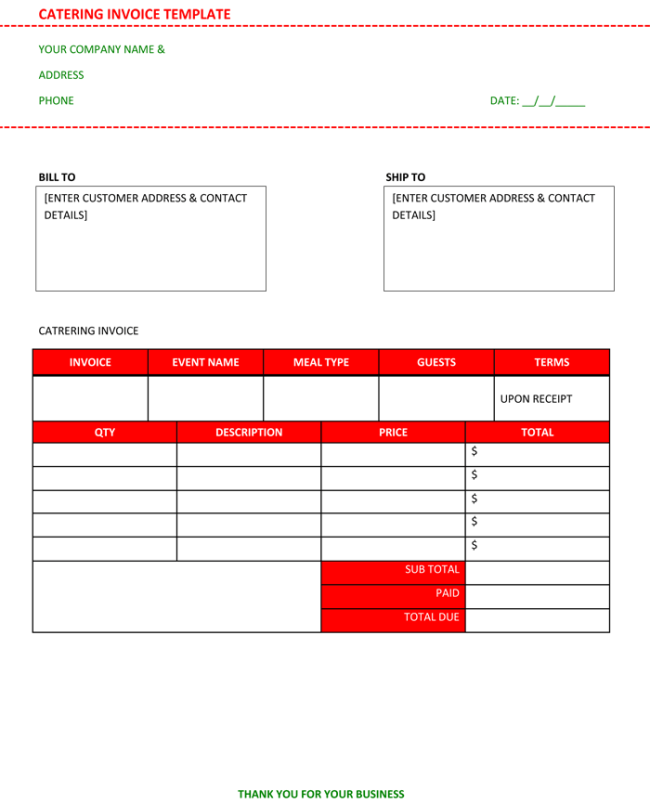 5 Best Catering Invoice Templates for Decorative Business 5 Best Catering Invoice Templates for Decorative Business