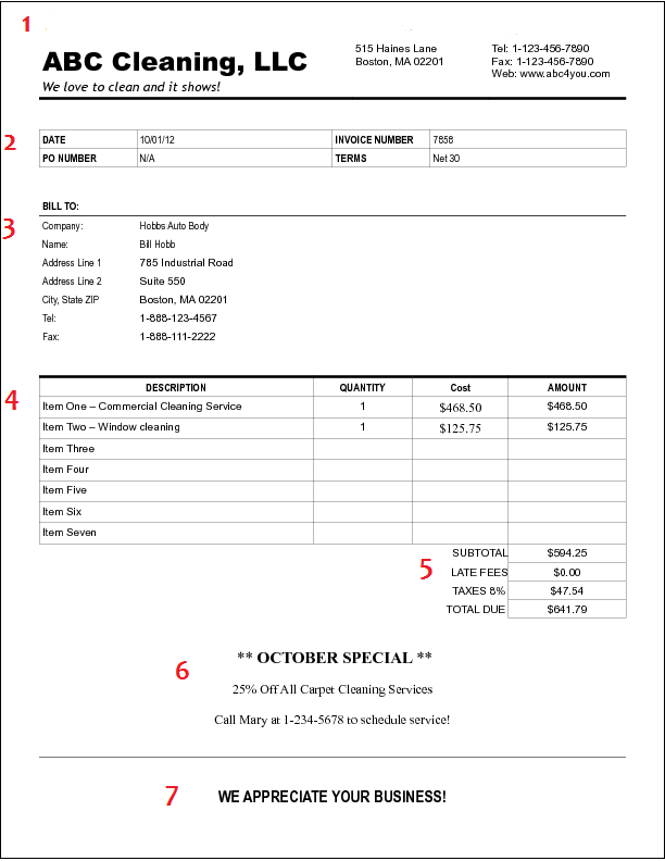 Top 21 Free Cleaning Service Invoice Templates Demplates