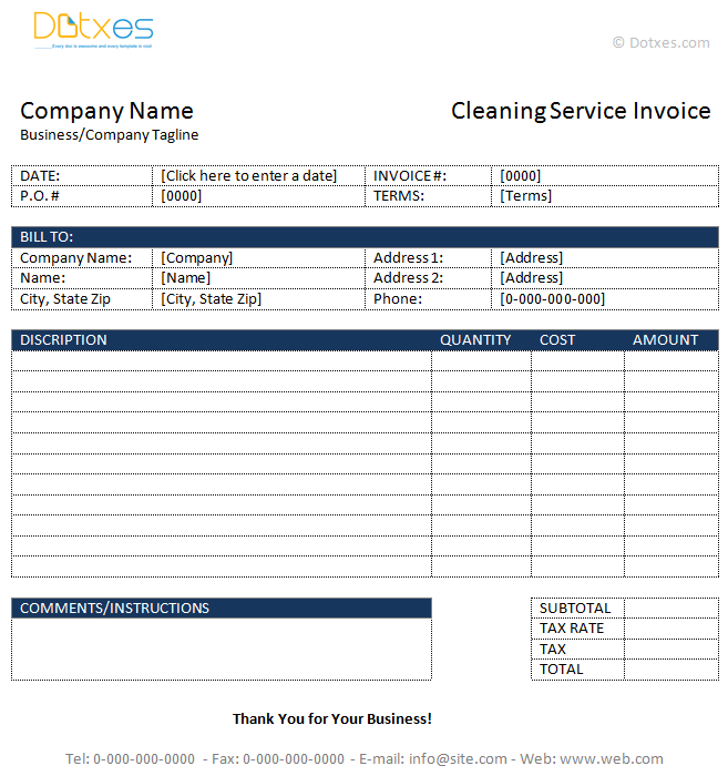 Top 21 Free Cleaning Service Invoice Templates Demplates