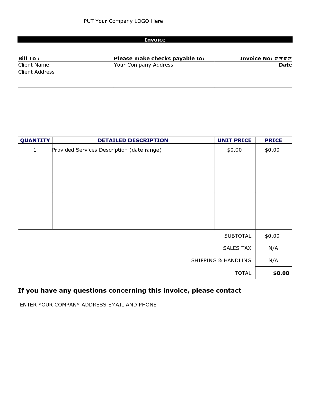 consulting invoice form 