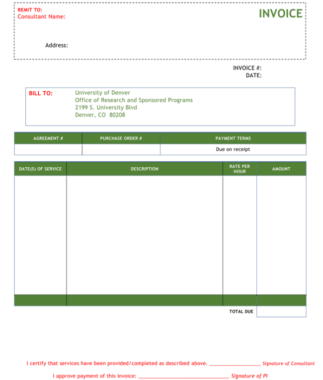 Consulting Invoice Template Word Invoice Example