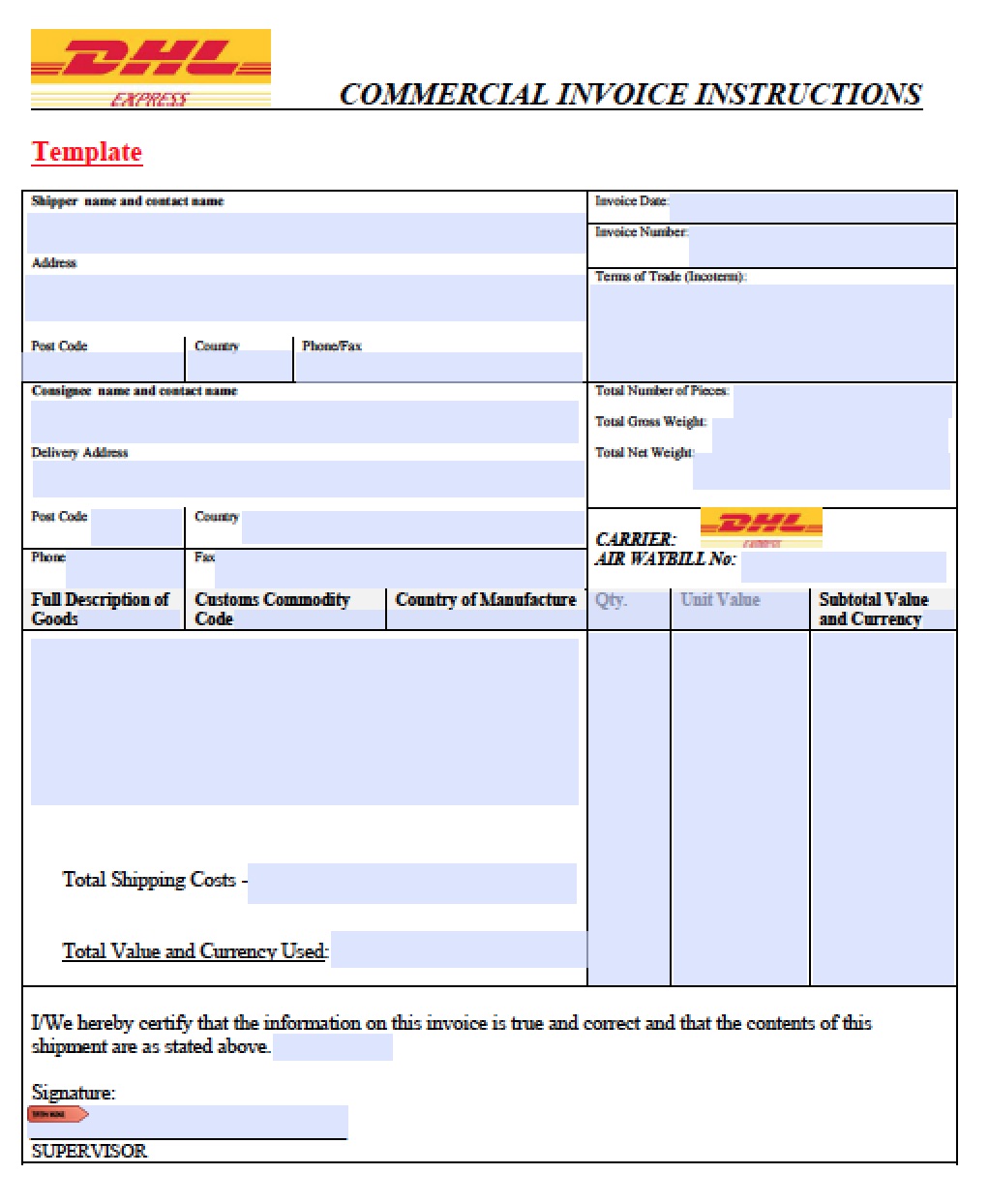 Doc.#7771210: Shipping Invoice Sample – Shipping Invoice Template 
