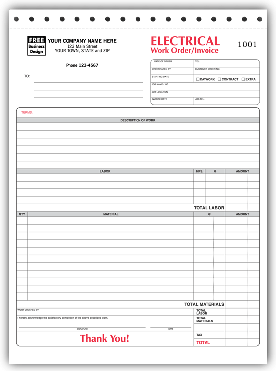 Electrical Invoice Template Pdf invoice example