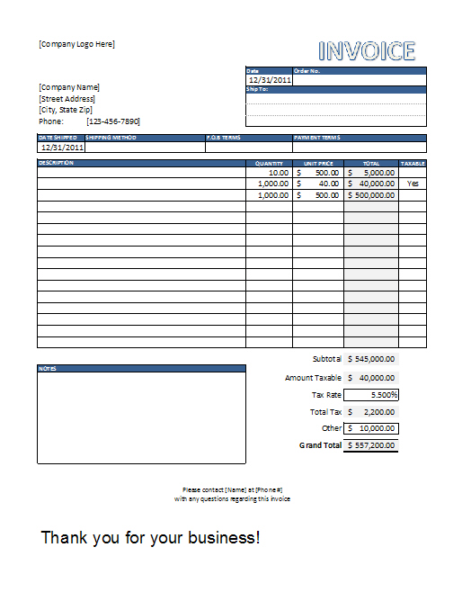 free contractor invoice template pdf