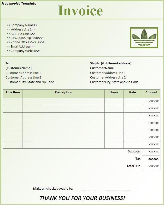 microsoft office invoice template word