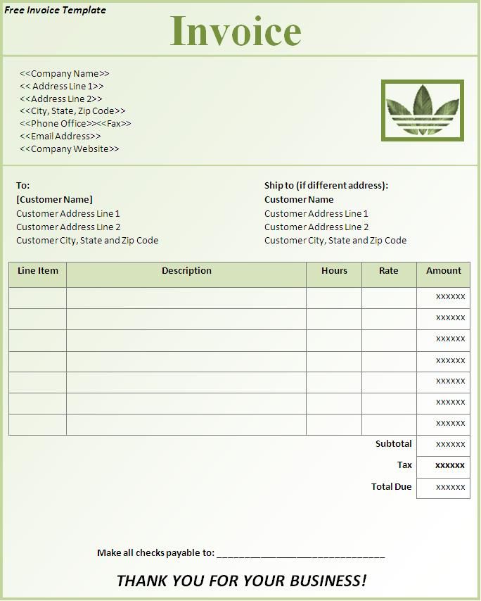 Free Downloadable Invoice Template Word Invoice Example