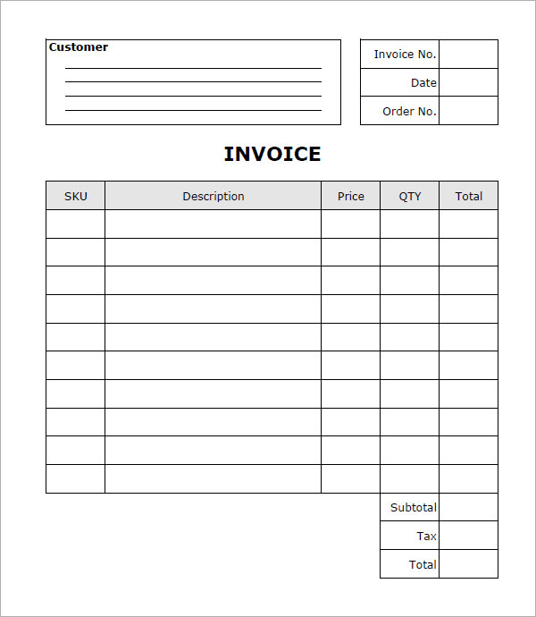Free Invoice Template | Sample Invoice Format | Printable Calendar 