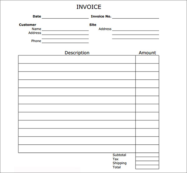Blank Invoice Template 30+ Documents in Word, Excel, PDF Blank Invoice Template 30+ Documents in Word, Excel, PDF