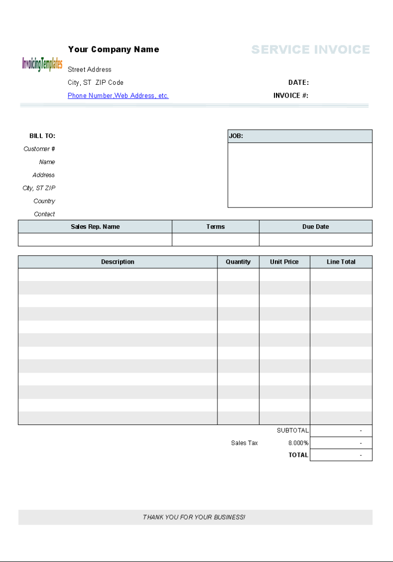 Printable Invoice Templates