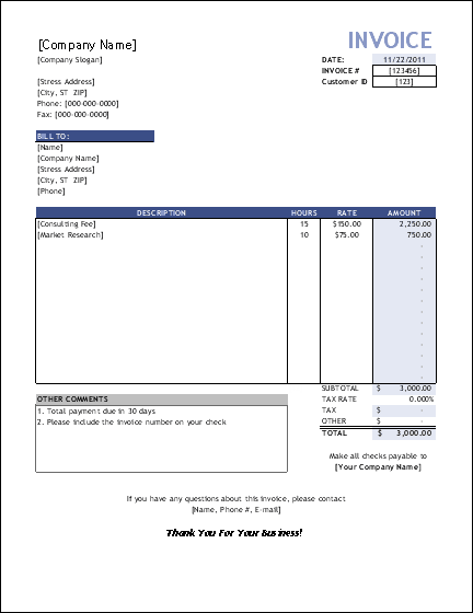 Free Service Invoice Template for Consultants and Service Providers