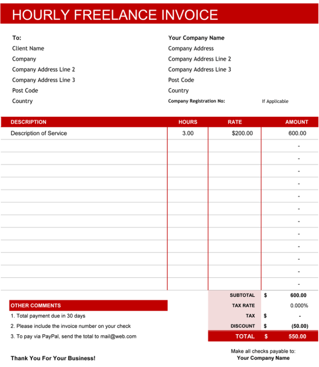33 Professional Grade Free Invoice Templates for MS Word | For m 