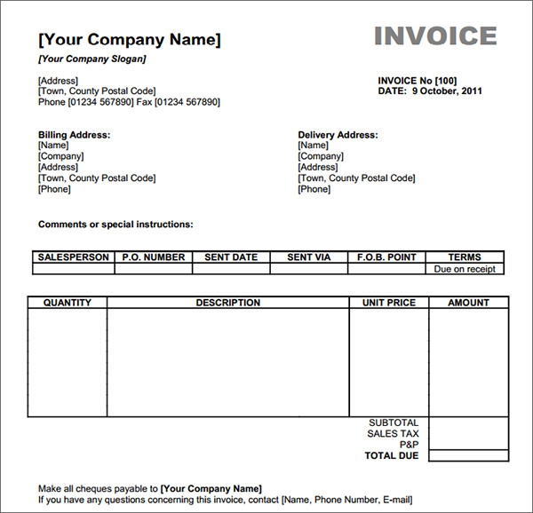 Blank Invoice Template 30+ Documents in Word, Excel, PDF Blank Invoice Template 30+ Documents in Word, Excel, PDF