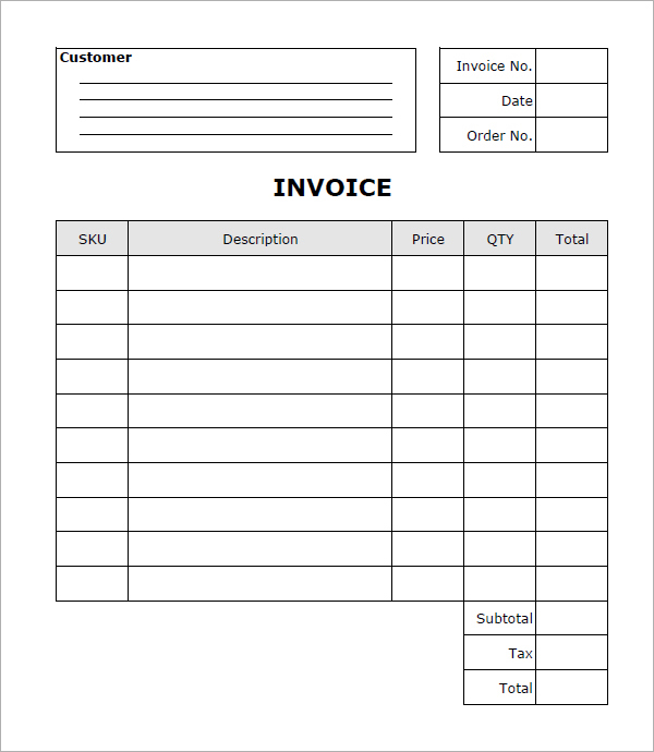 Generic Invoice Template Free Invoice Example