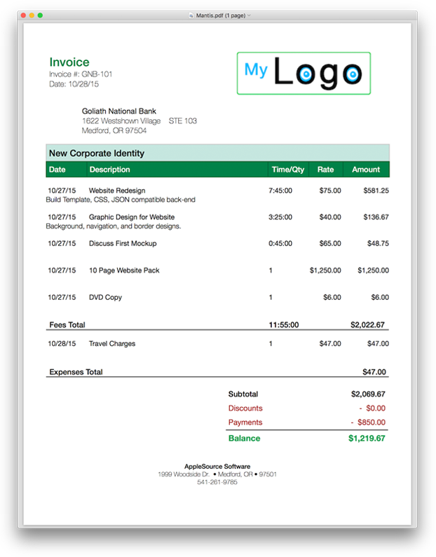 Html Invoice Template Free invoice example