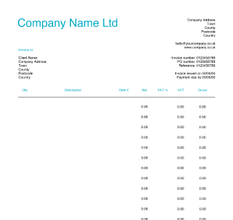Invoice Template For Word Sample Uk Commercial Format Editable Art 