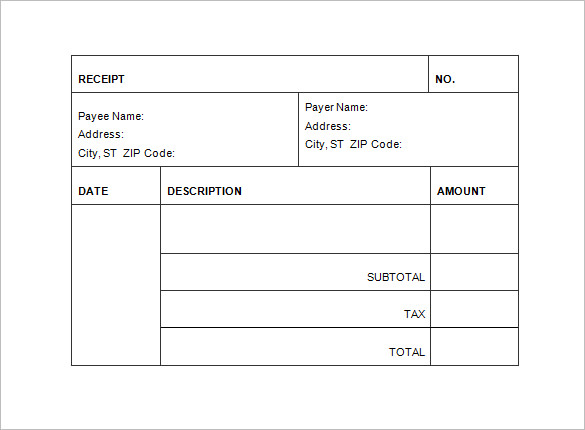 Invoice Receipt Template – 8+ Free Word, Excel, PDF Format 