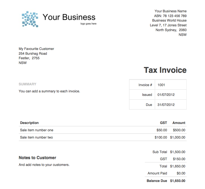 Essential Components of a Invoice Template Australia No Gst