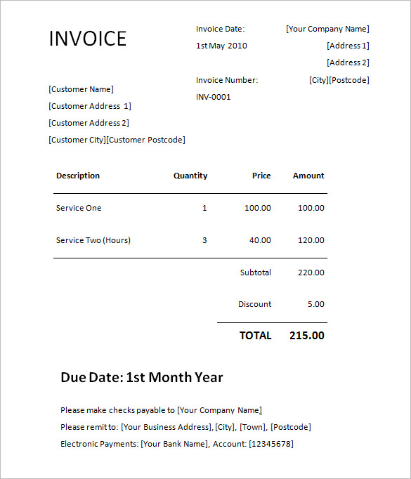 Blank Invoice Template 30+ Documents in Word, Excel, PDF Blank Invoice Template 30+ Documents in Word, Excel, PDF