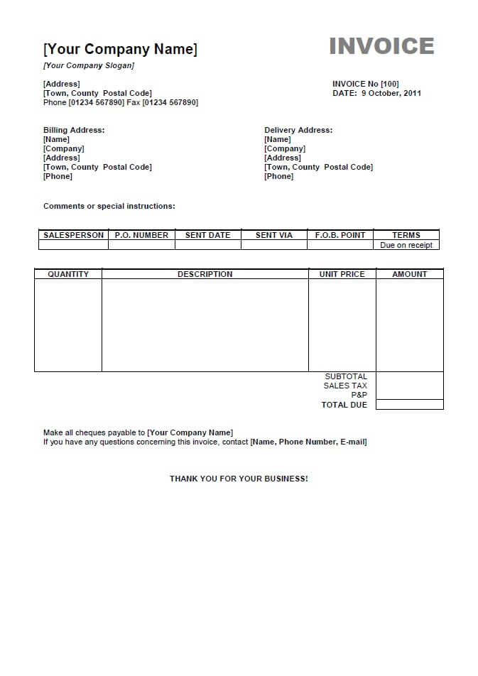 Free Invoice Templates For Word, Excel, Open Office | InvoiceBerry Free Invoice Templates For Word, Excel, Open Office | InvoiceBerry