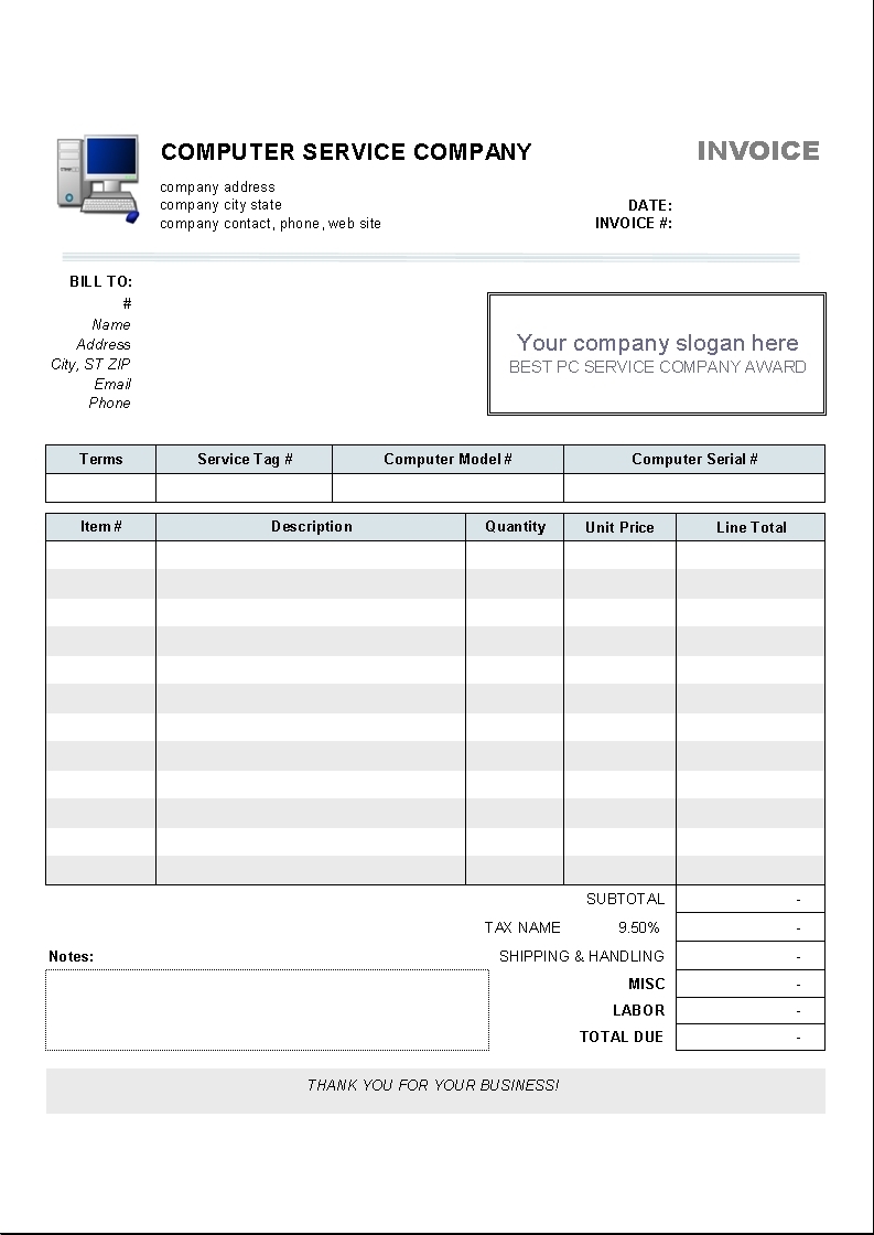 Invoice Template In Excel 2007 Free Download | Design Invoice Template