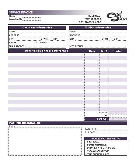 Invoice Template Excel 2010 | Edel Alon