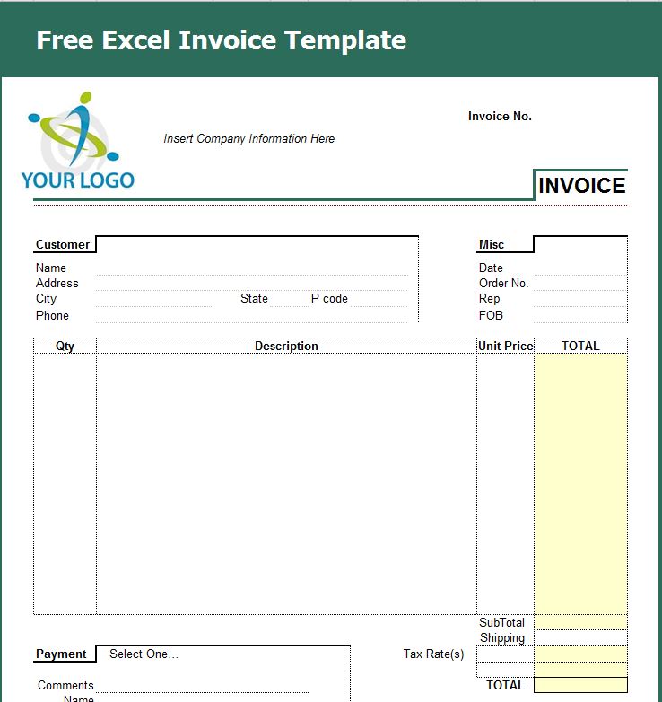 Invoice Template Excel 2010 Invoice Example