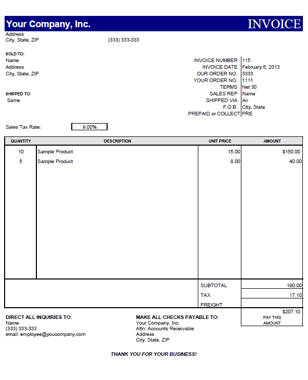 Excel Invoice Template Mac Invoice Template 2017