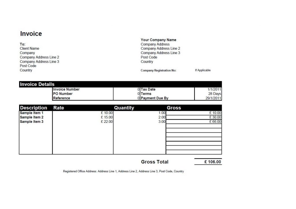 invoice template free excel