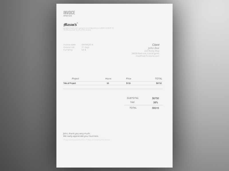 Invoice Template AI | Freebie by Georgian Sorin Maxim Dribbble Invoice Template AI | Freebie by Georgian Sorin Maxim Dribbble