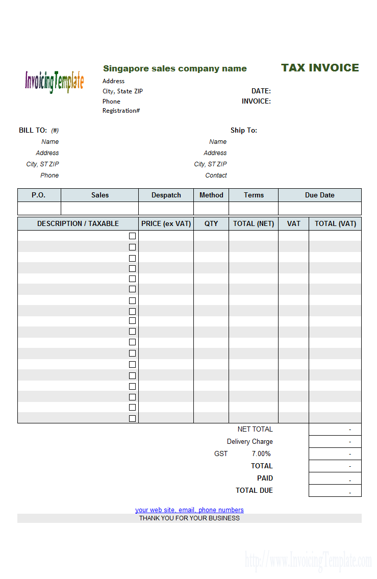 Invoice Template Nz Excel invoice example