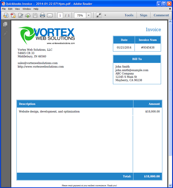 Quickbooks Export Invoice Template