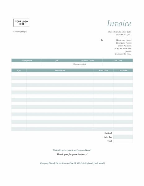 invoice template word 2007 Template