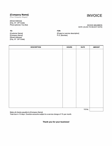 free invoice template word document