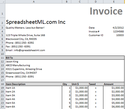 Invoice Template Xls Printable Basic Mac Excel / Hsbcu