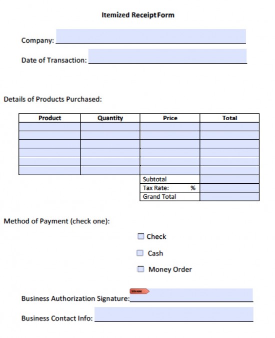 itemized invoice template 