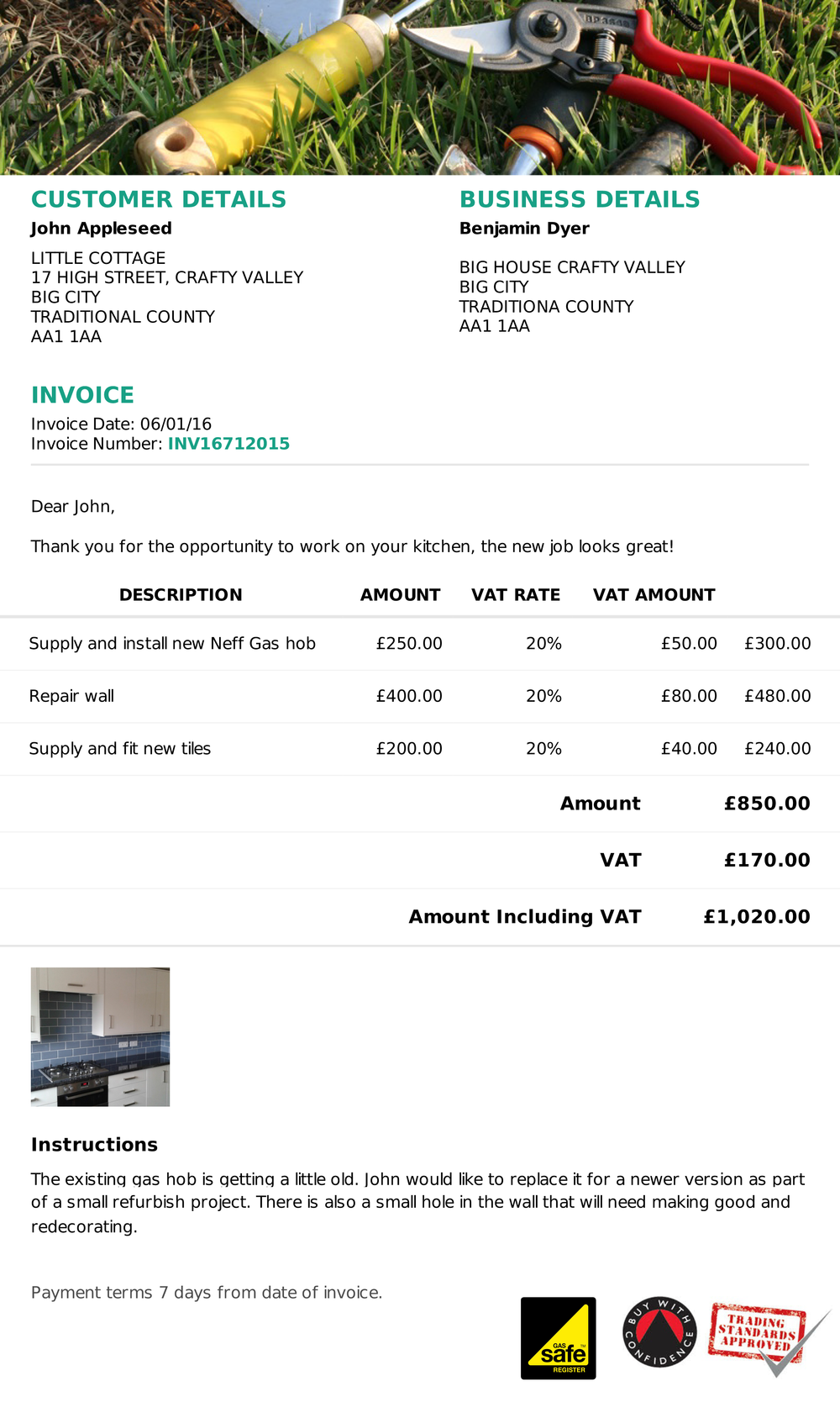 Landscaping Invoice Template Free | Free Business Template